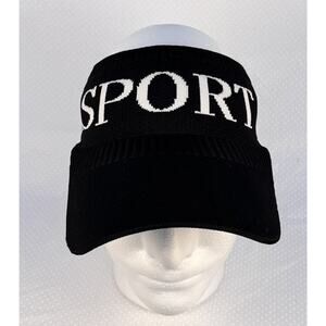 Golf Sun Visor SPORT Hat One-size Black Head-band Stretch Knit